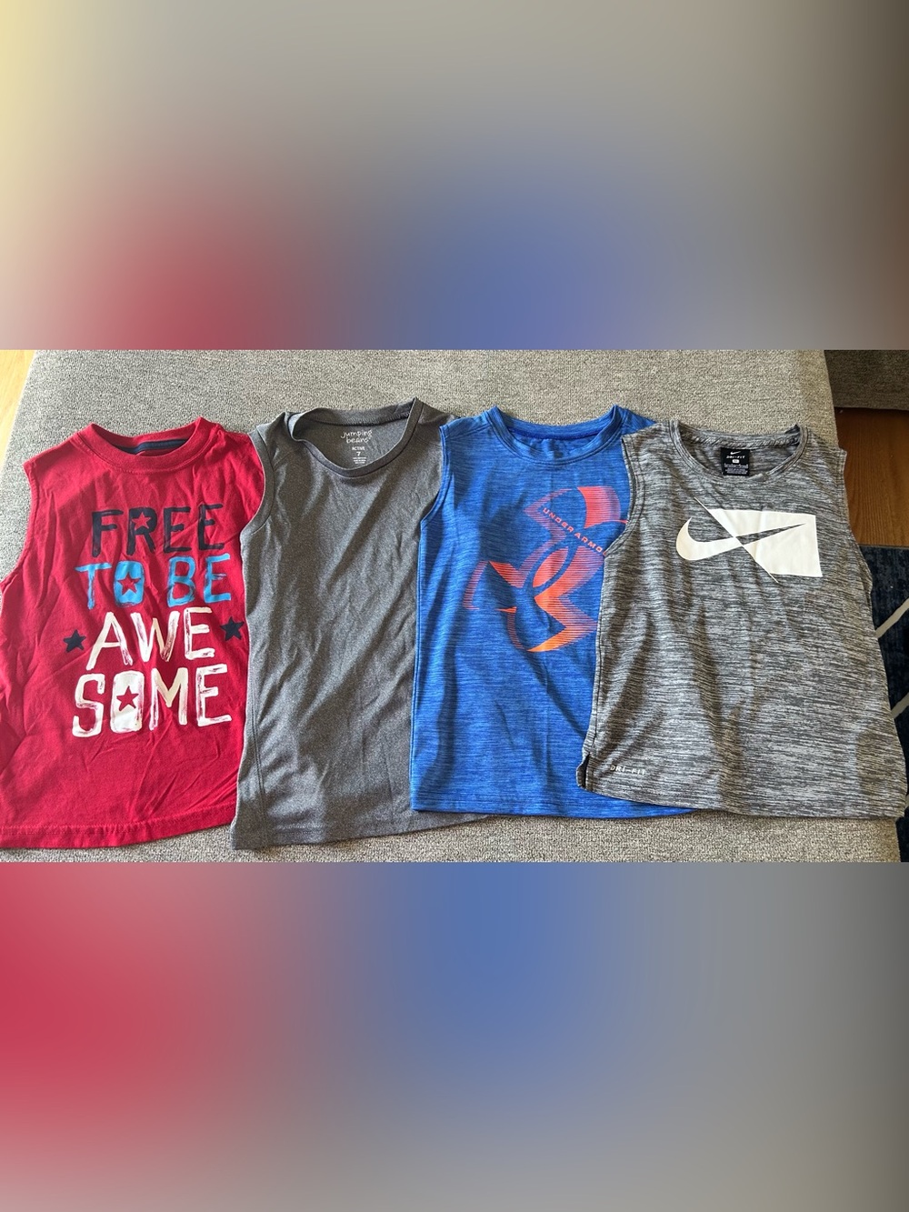 Under Armour Blue Tank with Orange Logo